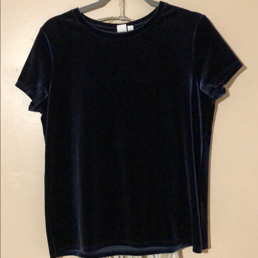 Navy Velvet Blouse